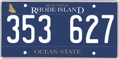 RI license plate 353627