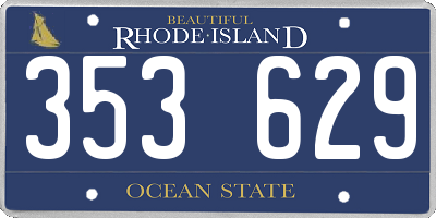 RI license plate 353629