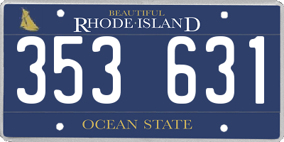 RI license plate 353631