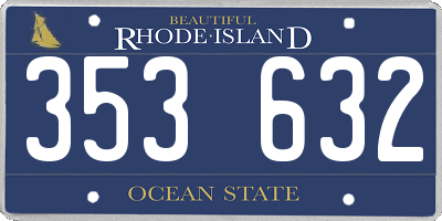 RI license plate 353632