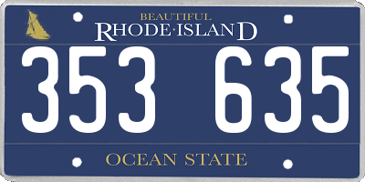 RI license plate 353635