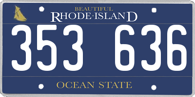 RI license plate 353636