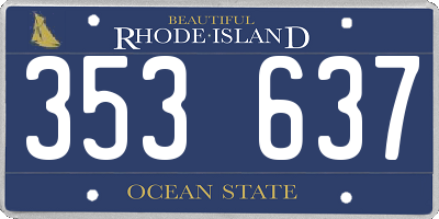 RI license plate 353637