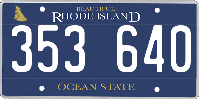 RI license plate 353640