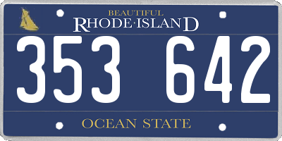 RI license plate 353642