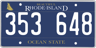 RI license plate 353648