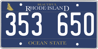 RI license plate 353650