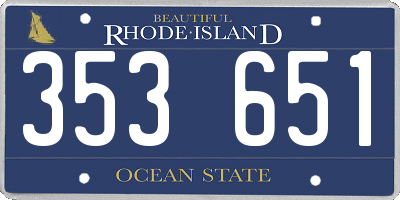 RI license plate 353651
