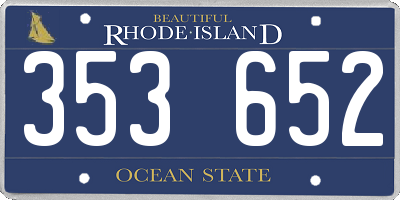 RI license plate 353652