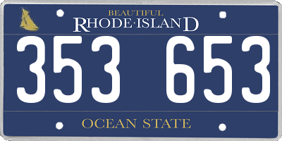RI license plate 353653