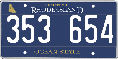 RI license plate 353654