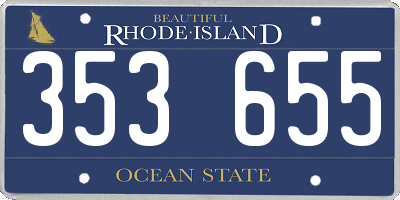 RI license plate 353655