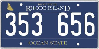 RI license plate 353656