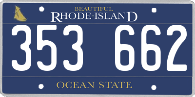 RI license plate 353662