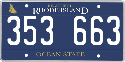 RI license plate 353663