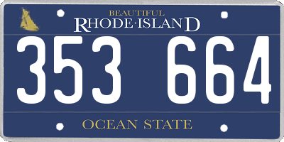 RI license plate 353664
