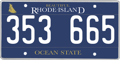 RI license plate 353665
