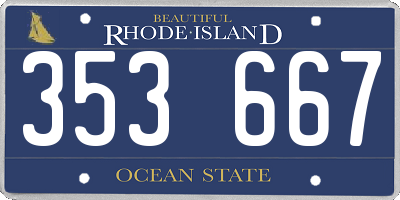 RI license plate 353667
