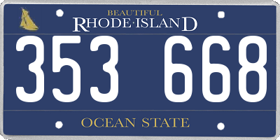 RI license plate 353668