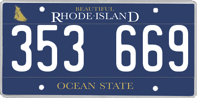 RI license plate 353669