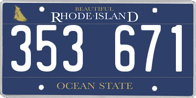 RI license plate 353671