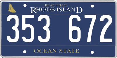 RI license plate 353672