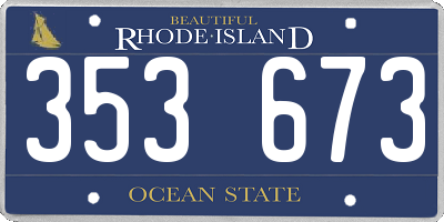 RI license plate 353673