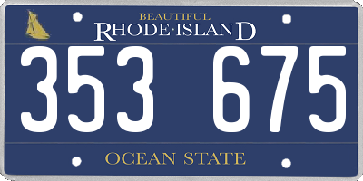 RI license plate 353675