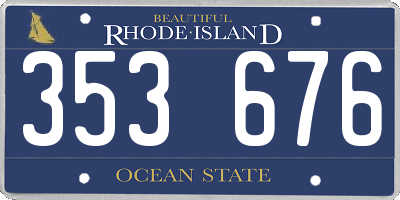 RI license plate 353676