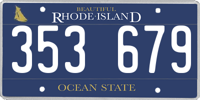 RI license plate 353679
