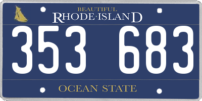 RI license plate 353683