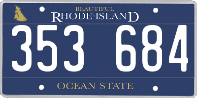 RI license plate 353684