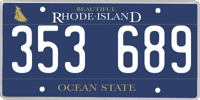 RI license plate 353689