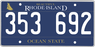 RI license plate 353692