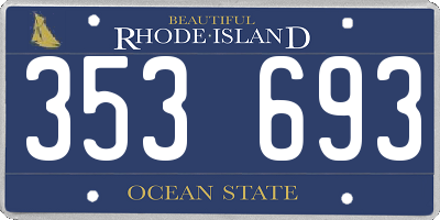 RI license plate 353693