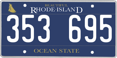RI license plate 353695