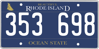 RI license plate 353698