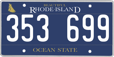 RI license plate 353699