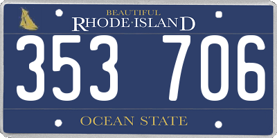 RI license plate 353706
