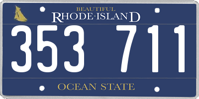 RI license plate 353711