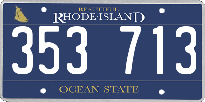 RI license plate 353713