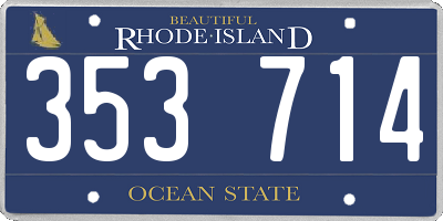 RI license plate 353714