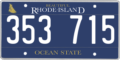 RI license plate 353715