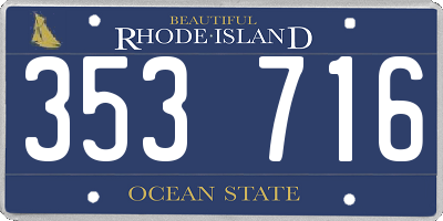 RI license plate 353716