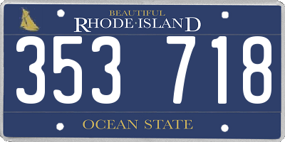RI license plate 353718