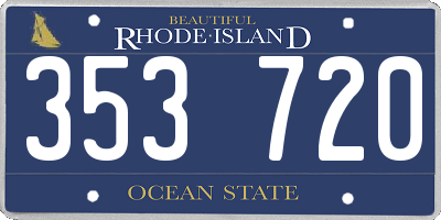 RI license plate 353720
