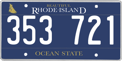 RI license plate 353721