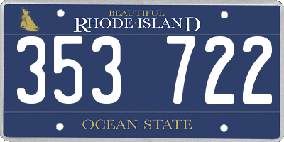 RI license plate 353722