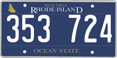 RI license plate 353724