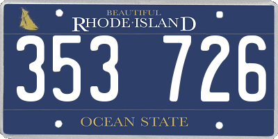 RI license plate 353726
